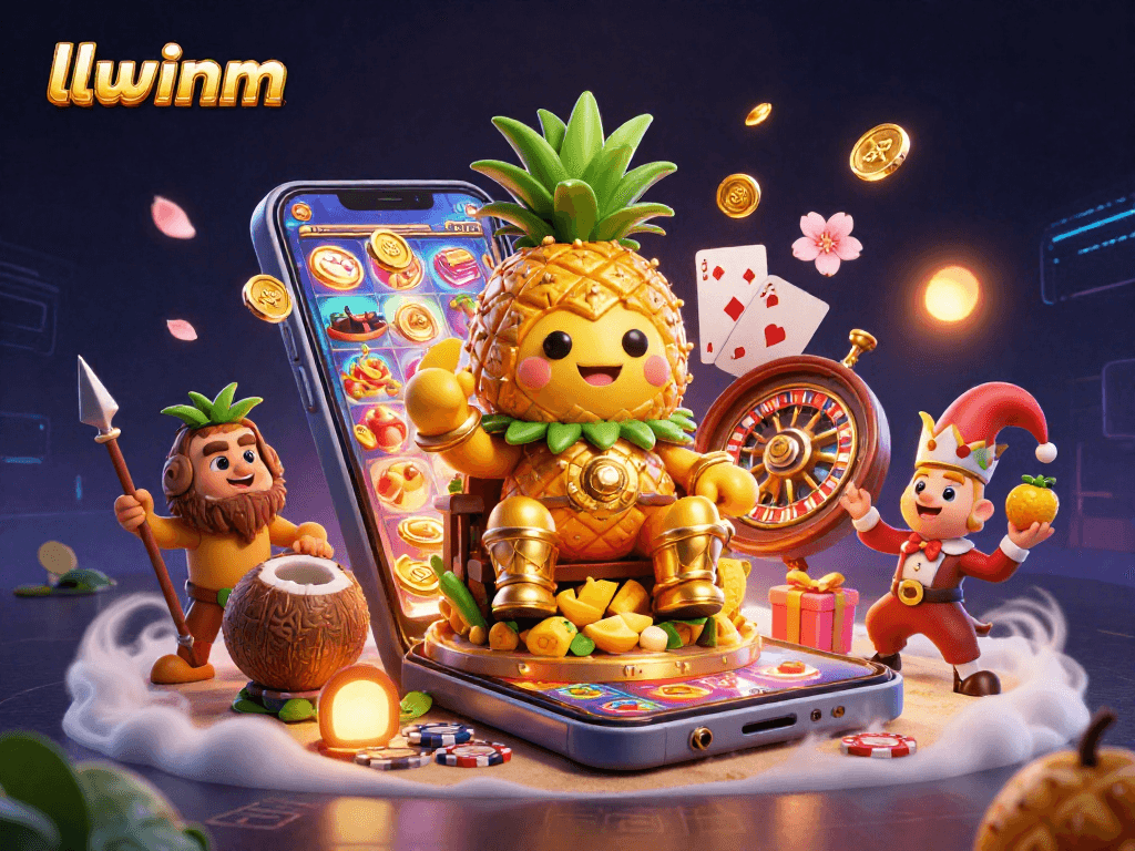 Engage with the exciting world of LLWINM's casino games amid vibrant 3D characters and action.