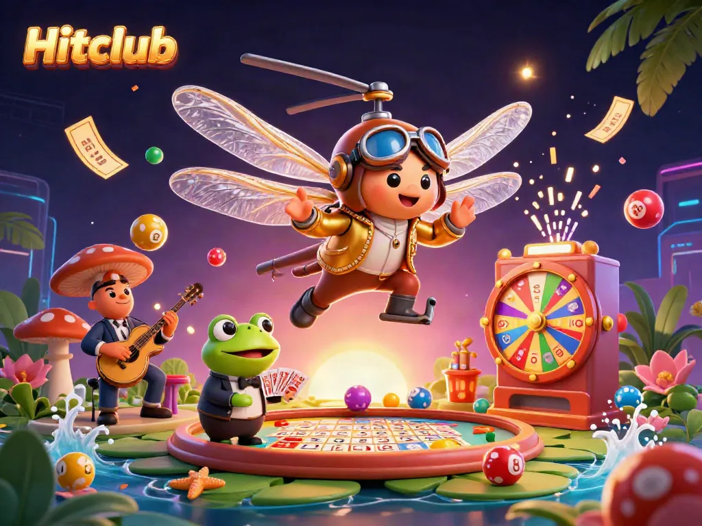 Experience thrilling games at Hitclub with vibrant casino elements and engaging characters.