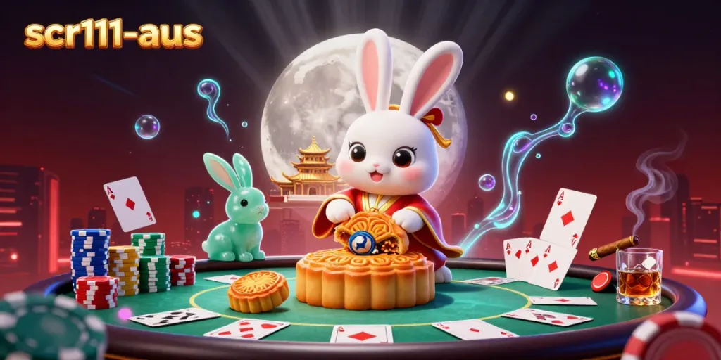 Engage with scr111-aus in a captivating casino-themed moon scene filled with poker excitement.