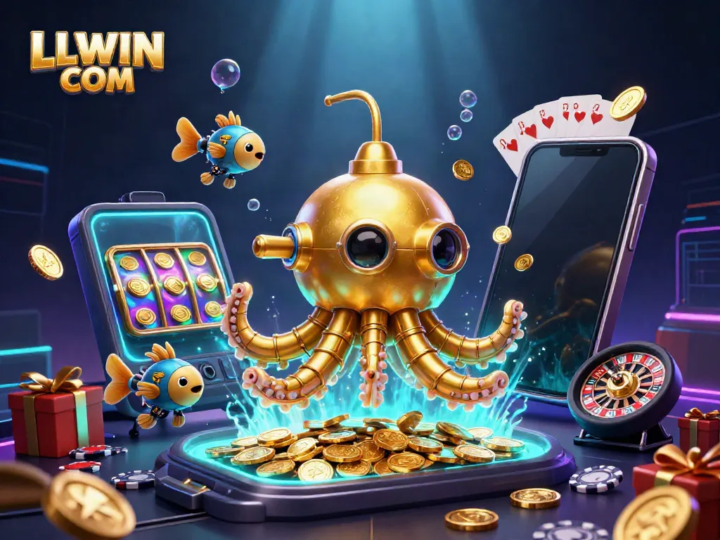 Engage with LLWIN COM's vibrant underwater casino dynamic featuring golden elements.
