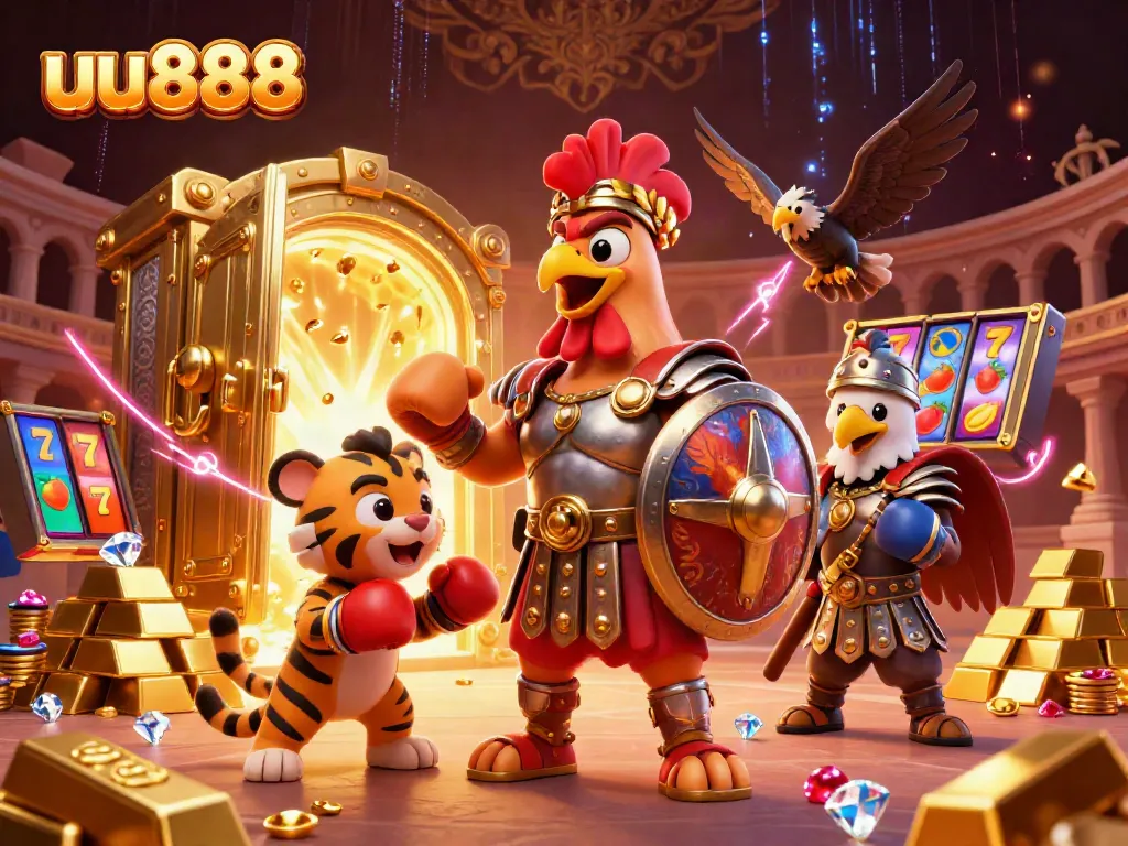 Experience exhilarating gaming with uu888, featuring a dynamic scene of casino excitement
