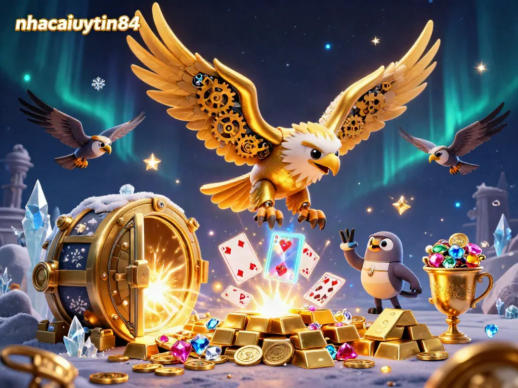 Experience winning thrills with nhacaiuytin84 showcased in vibrant casino-themed illustration.