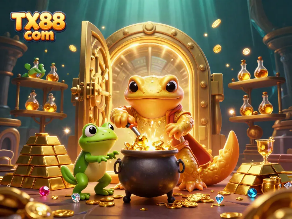 Engage with TX88 com as a golden salamander alchemist turns base metals into gold.