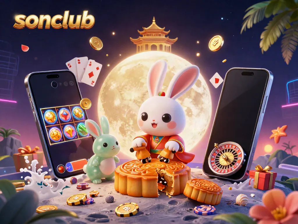 Engage in thrilling gaming at sonclub, featuring vibrant 3D characters and dynamic casino elements.