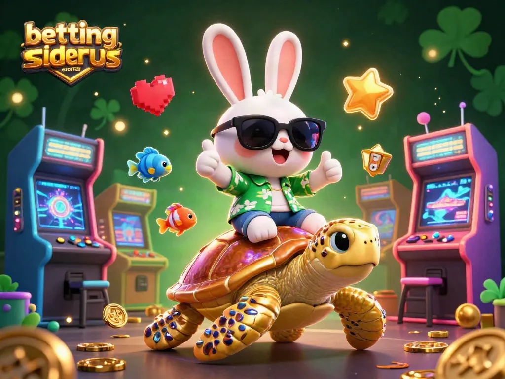 Engage with a dynamic scene of betting sider uden ROFUS, featuring a lucky rabbit and golden turtle.