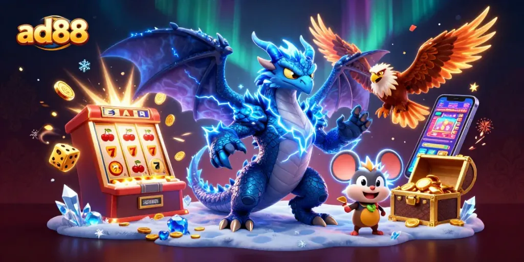 Experience the excitement of jackpots at ad88 casino with vibrant characters and game elements.