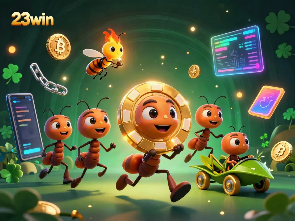 Experience thrilling wins at 23win with vibrant online casino action in a dynamic heist scene.