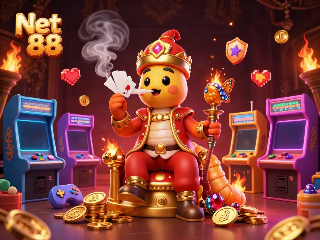 Experience excitement with Net 88 as players engage in vibrant gaming scenes featuring animated characters.