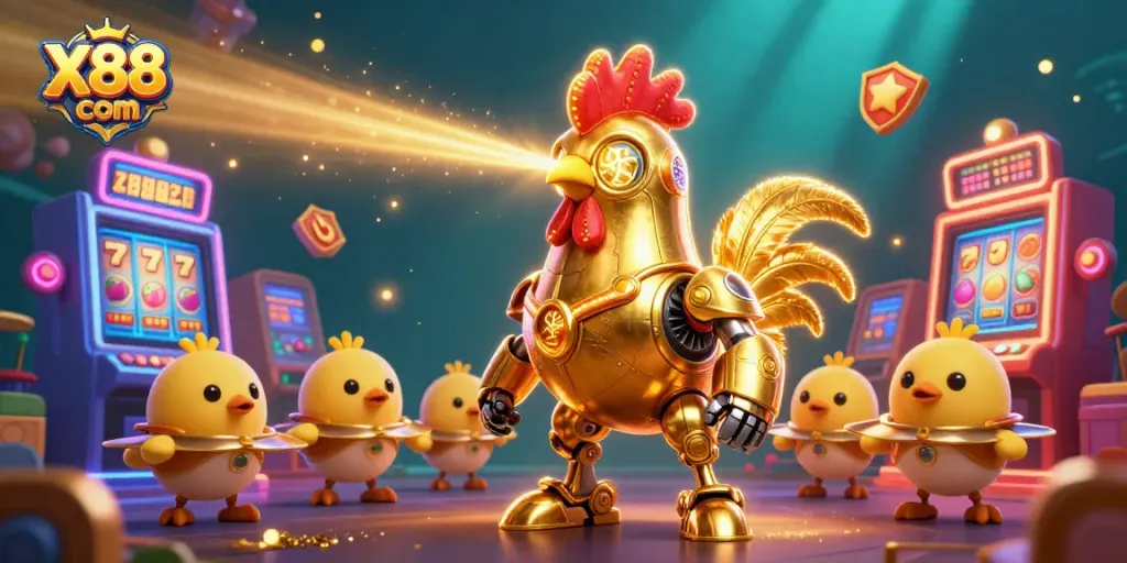 Experience the thrill of slots with X88 com's dynamic retro-futuristic casino adventure!